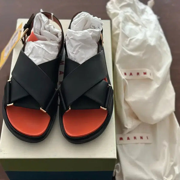 [BUNJANG] MARNI Sandals Black Orange Accent (New) / MARNI 마르니 샌들 (새상품)