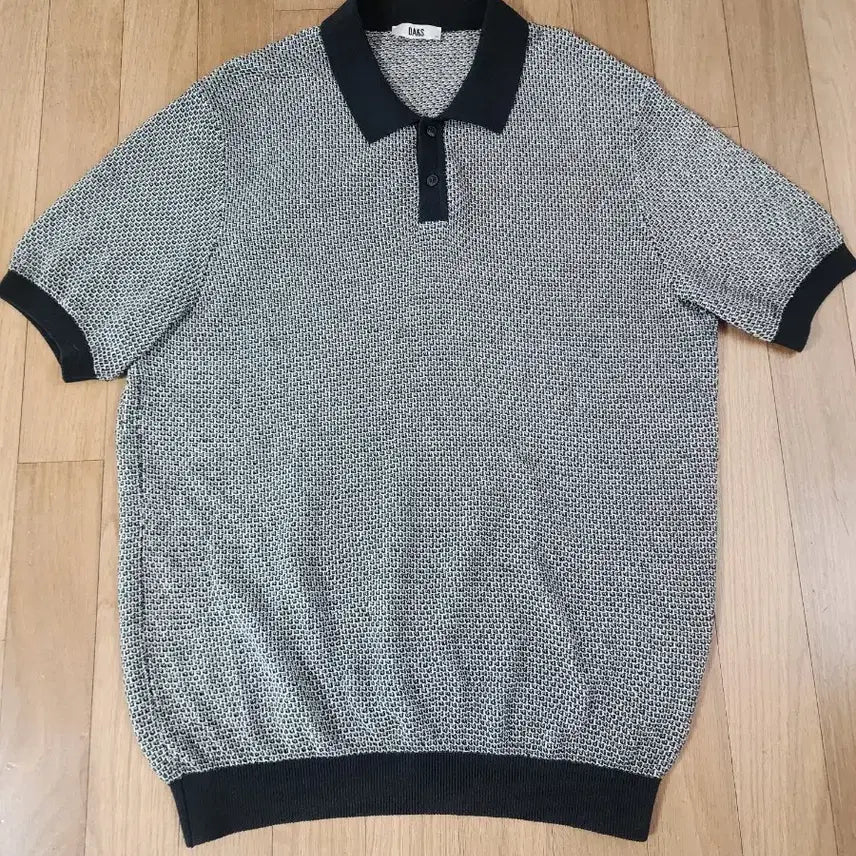 [BUNJANG] Daks Knit Short Sleeve Polo Shirt Black / 닥스 니트 반팔 카라티 블랙 110