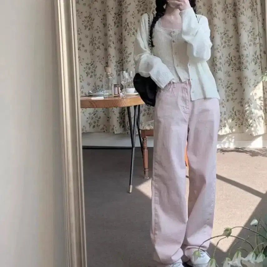 [BUNJANG] MINIPOE Cream Pink Oversized Fit Pants XS / 미니포에 크림핑크 오버핏 팬츠 XS
