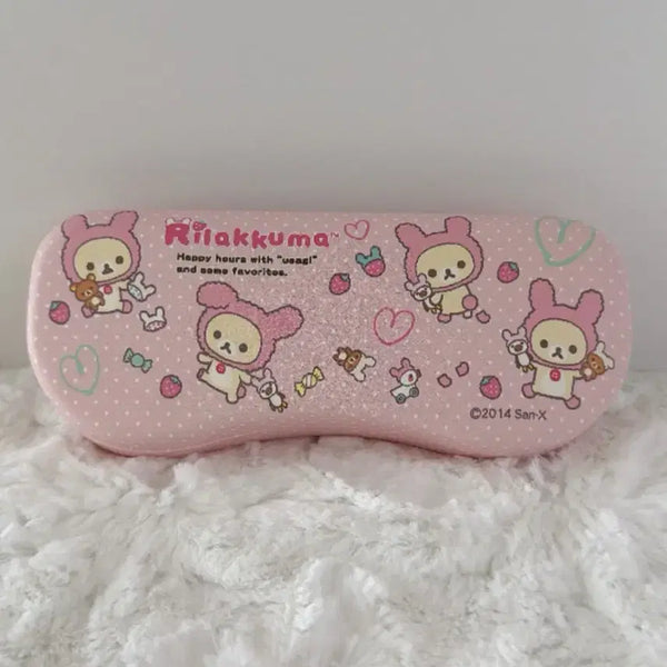 [BUNJANG] Rilakkuma Korilakkuma Glasses Case Pink / 리락쿠마 코리락쿠마 안경 케이스 핑크