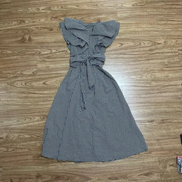 [BUNJANG] Vintage Check Frill Lace Dress - Himegyaru, Logel, Mori Girl, Gothic Style / 빈티지 체크 프릴 레이스 원피스 히메갸루 로걀 모리걸 양산형 스나계 고딕