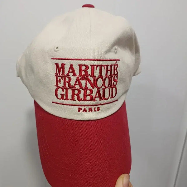 [BUNJANG] Marithe Francois Girbaud Cotton Cap Beige & Red / 마리떼 프랑소와 저버 볼캡 베이지&레드(새상품)