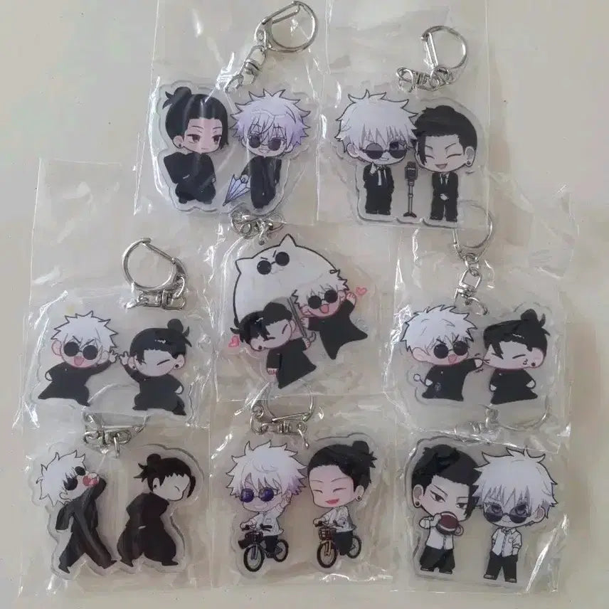 [BUNJANG] Gojo & Geto Jujutsu Kaisen Acrylic Keyring / 회옥옥절 청춘 가득한 고죠 게토 주술회전 아크릴 키링 비공굿