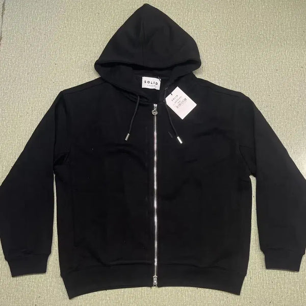 [BUNJANG] Solid Homme Embroidered SDH Tape Back Logo Hoodie Black / 솔리드 옴므 자수 SDH 테이프 백로고 후드티 블랙