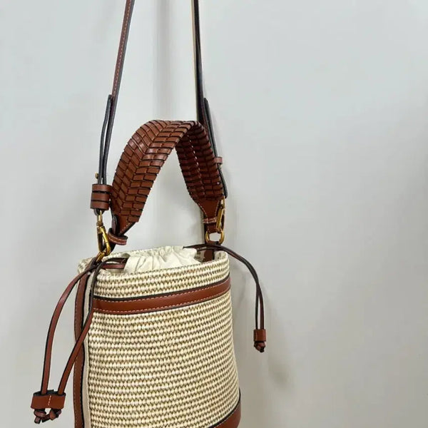 [BUNJANG] Zara Rattan Bucket Bag Brown / 자라 라탄 버킷백 브라운