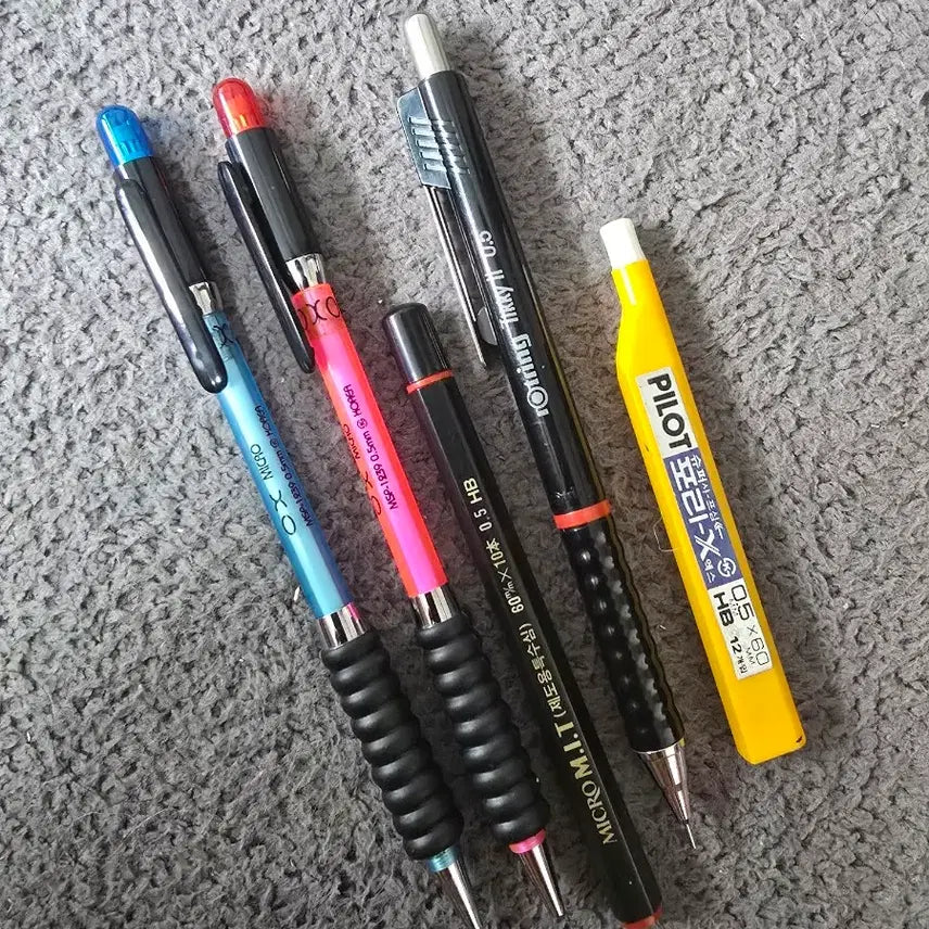 [BUNJANG] Vintage MICRO OX & rotring Tikky II 0.5mm Mechanical Pencils + Old Lead Set / [빈티지/단종] 국산 마이크로 OX 샤프 2종 & 로트링 티키2 샤프 +