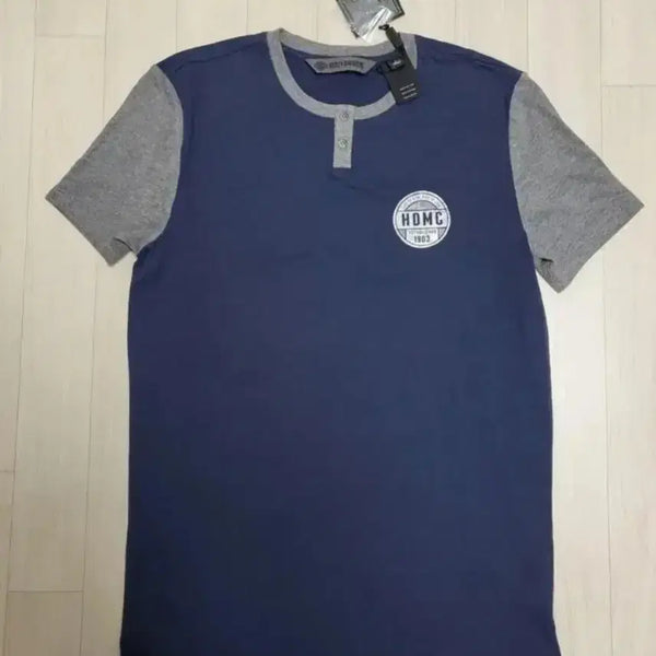 [BUNJANG] Harley-Davidson Short-Sleeve T-Shirt Navy/Grey / 할리데이비슨  반팔티셔츠 새상품 남.녀공용.매장판 S(90)사이즈