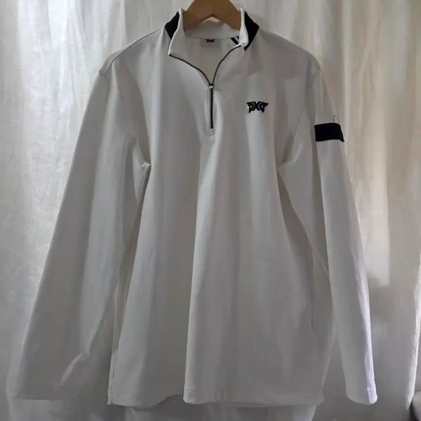 [BUNJANG] PXG Golf Wear Men's 1/4 Zip Long Sleeve White XL / PXG 골프웨어 남성 1/4 집업 긴팔 화이트 XL