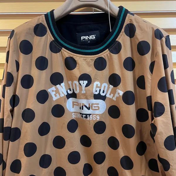 [BUNJANG] PING Women's Brown Dot Windproof Long-Sleeve Golf T-Shirt (Size 100) / 핑PING 여성 브라운도트 방풍티셔츠 골프긴팔티셔츠100