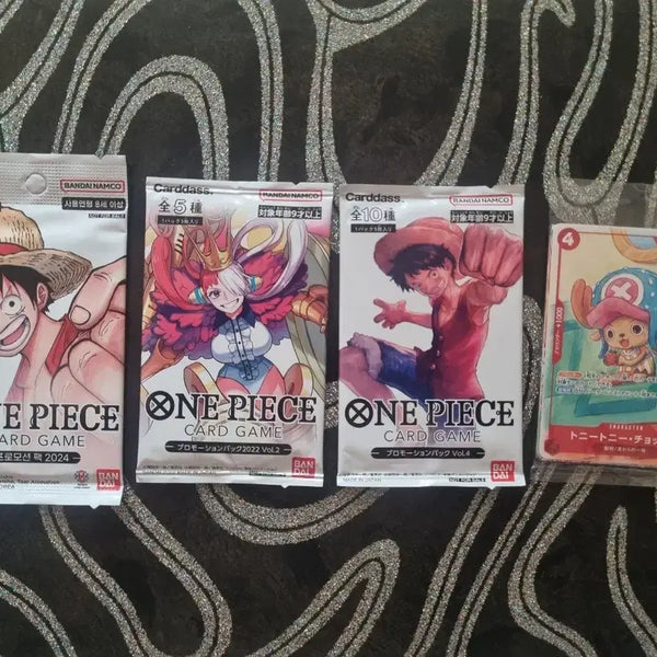 [BUNJANG] One Piece Card Korean & Japanese Promo Packs Bundle Set (Sealed) / 원피스카드 한글판과 일본판 프로모팩 4개 1세트 미개봉 일괄