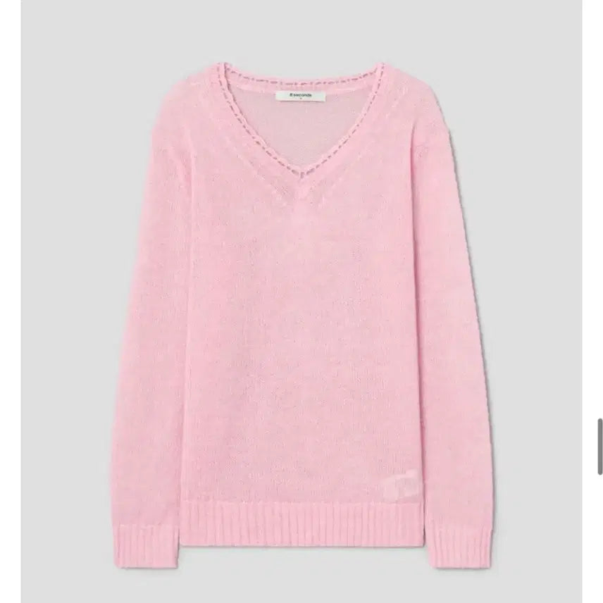 [BUNJANG] 8seconds Pink V-neck Knit Sweater (S) / 에잇세컨즈 핑크 브이넥 니트 (s)