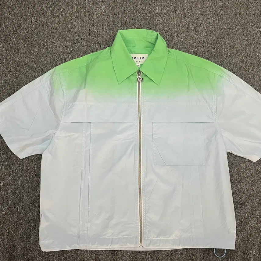 [BUNJANG] Solid Homme Gradient Nylon Zip-Up Shirt Jacket / 솔리드 옴므 그라데이션 나일론 집업 셔츠 자켓