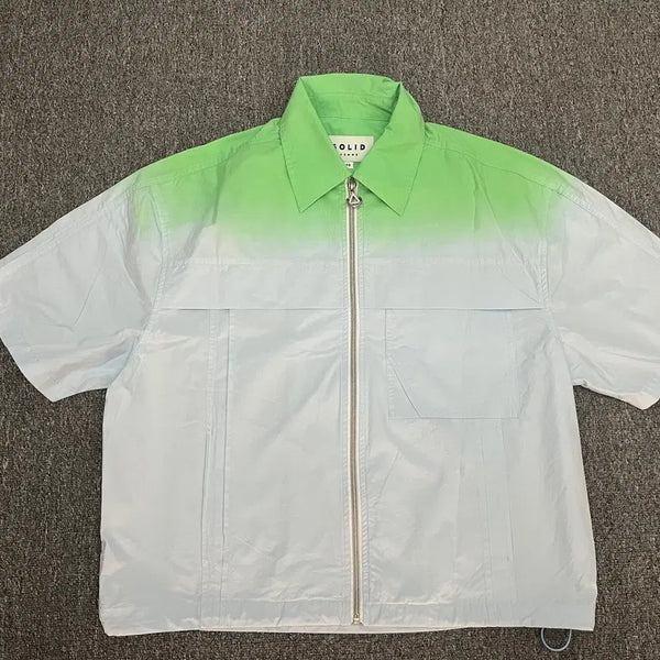[BUNJANG] Solid Homme Gradient Nylon Zip-Up Shirt Jacket / 솔리드 옴므 그라데이션 나일론 집업 셔츠 자켓