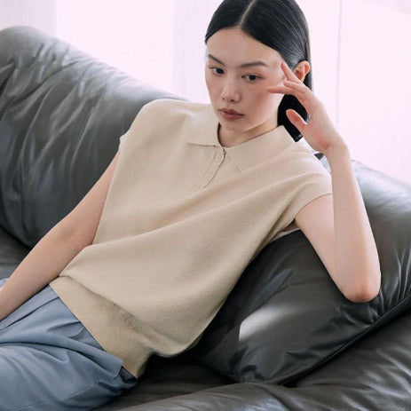 [BUNJANG] The Edge Linen Short Sleeve Knit - Size 55 / 새상품 더엣지 린넨 반팔 니트 55사이즈