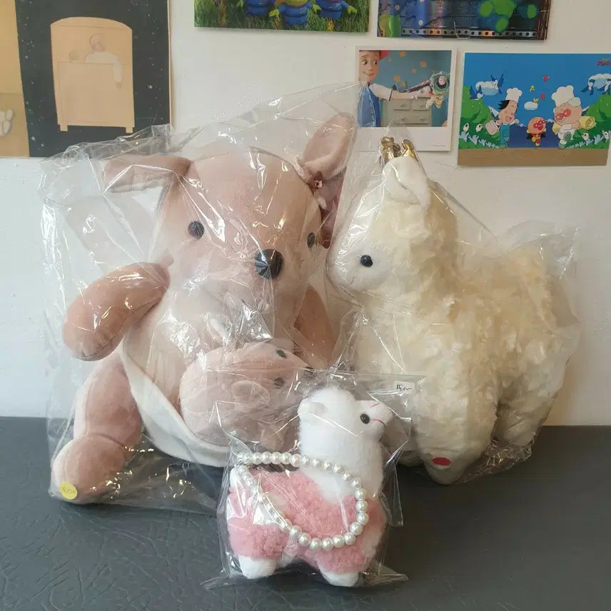[BUNJANG] Vintage Kangaroo and Alpaca Doll Set / 고전인형 캥거루와 알파카 인형 세트 일괄