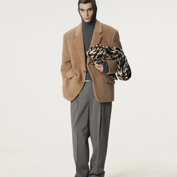 [BUNJANG] Recto Oversized Llama Wool Padded Jacket S / 렉토 오버사이즈 라마울 패디드자켓 S