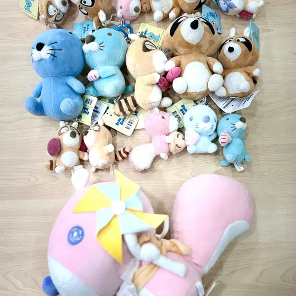 [BUNJANG] Bonobono Character Keychain Bundle Set / bonobono보노보노너구부리다람쥐뽀포로리 인형뽑기키링열쇠가방고리 (일괄