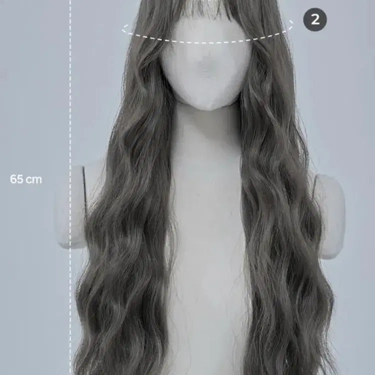 [BUNJANG] Pink Age Non-Clip Full Wig Hippie Perm Natural Black / 핑크에이지 논클립 통가발 히피펌 미앙 블랙