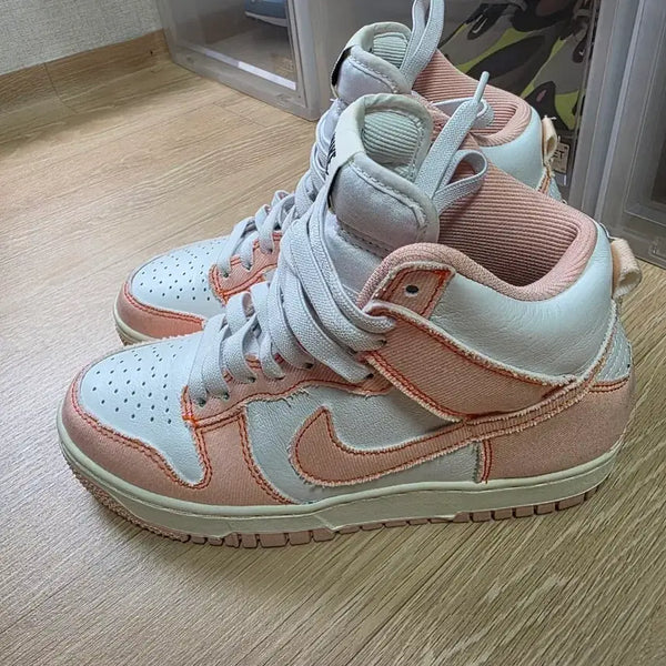 [BUNJANG] Nike Dunk High Pink White Women's Shoes (235mm) / 나이키 운동화 덩크 하이 핑크 화이트 235