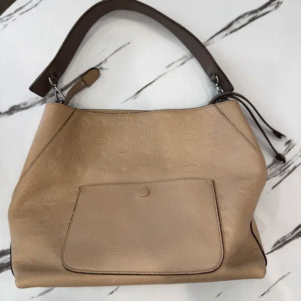 [BUNJANG] MCM Leather Shoulder Bag Beige / MCM 레더 숄더백 베이지