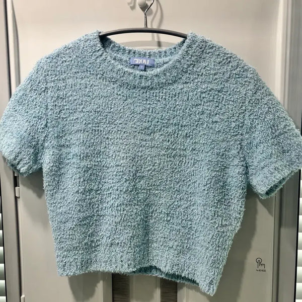 [BUNJANG] Grove Knit Short Sleeve T-shirt / 그로브 니트 반팔