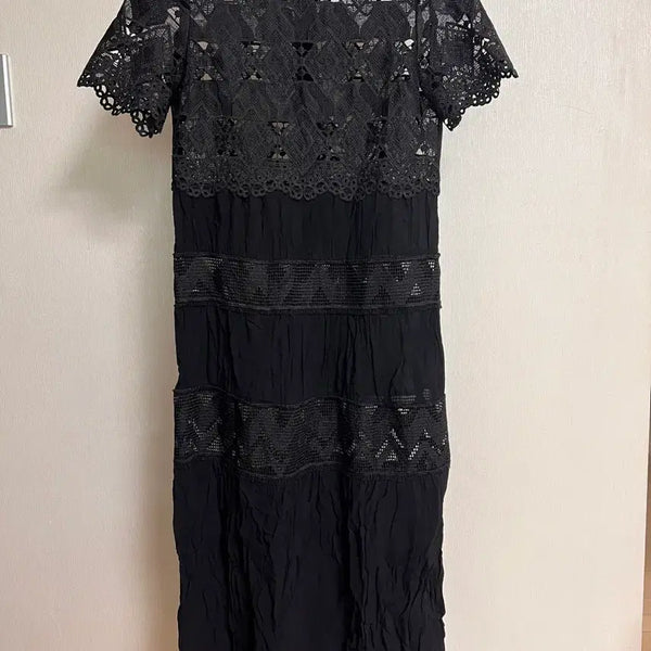 [BUNJANG] Bernice Black Lace Long Dress Size 36 / 베르니스 블랙 레이스 롱원피스 36