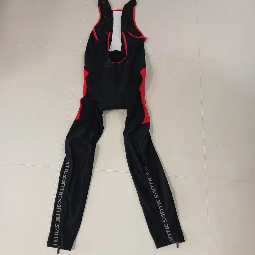 [BUNJANG] Santex Cycling Bib Shorts Black Red XL / 산틱스 사이클링 빕 블랙 레드