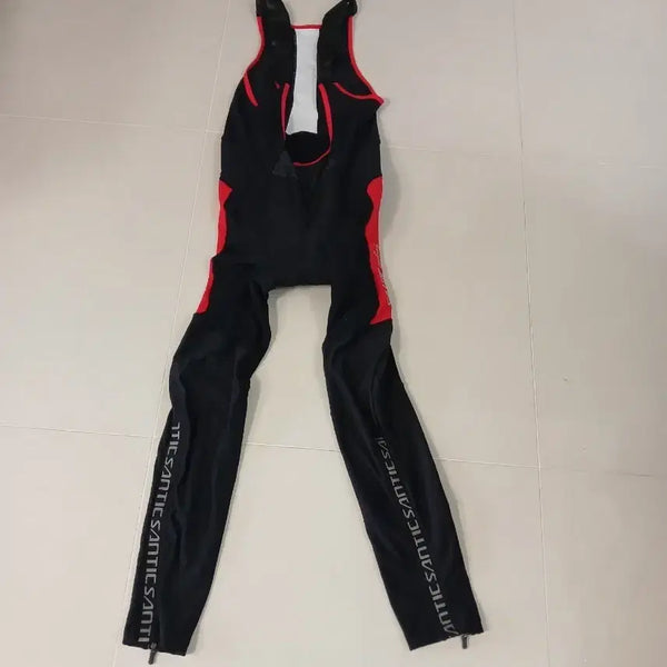 [BUNJANG] Santex Cycling Bib Shorts Black Red XL / 산틱스 사이클링 빕 블랙 레드