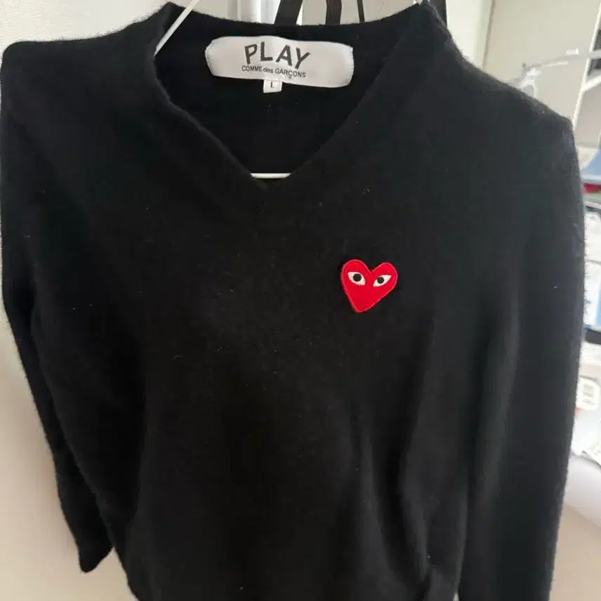 [BUNJANG] Comme des Garçons Play Black Heart Emblem Sweater (L) / 꼼데 스웨터 니트 정품