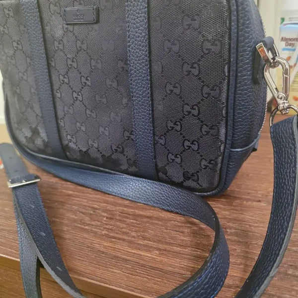 [BUNJANG] Gucci GG Pattern Shoulder Bag Navy Reform / 정품 구찌 GG 패턴 숄더백 네이비 리폼