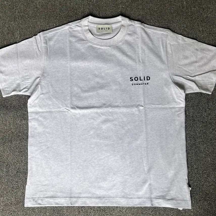 [BUNJANG] Solid Homme Commuter Back Logo T-Shirt Black White / 솔리드 옴므 커뮤터 백로고 티셔츠 블랙 화이트