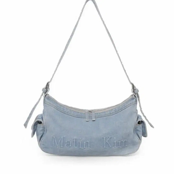 [BUNJANG] Matinkim Dust Denim Side Pocket Bag Light Blue / 마뗑킴 더스트 데님 사이드 포켓 백 라이트 블루