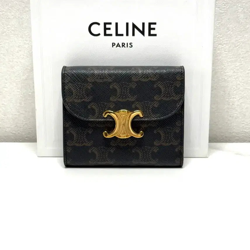 [BUNJANG] Celine Triomphe Bifold Wallet Tan / (정품/A)셀린느 트리옹프 3단 반지갑
