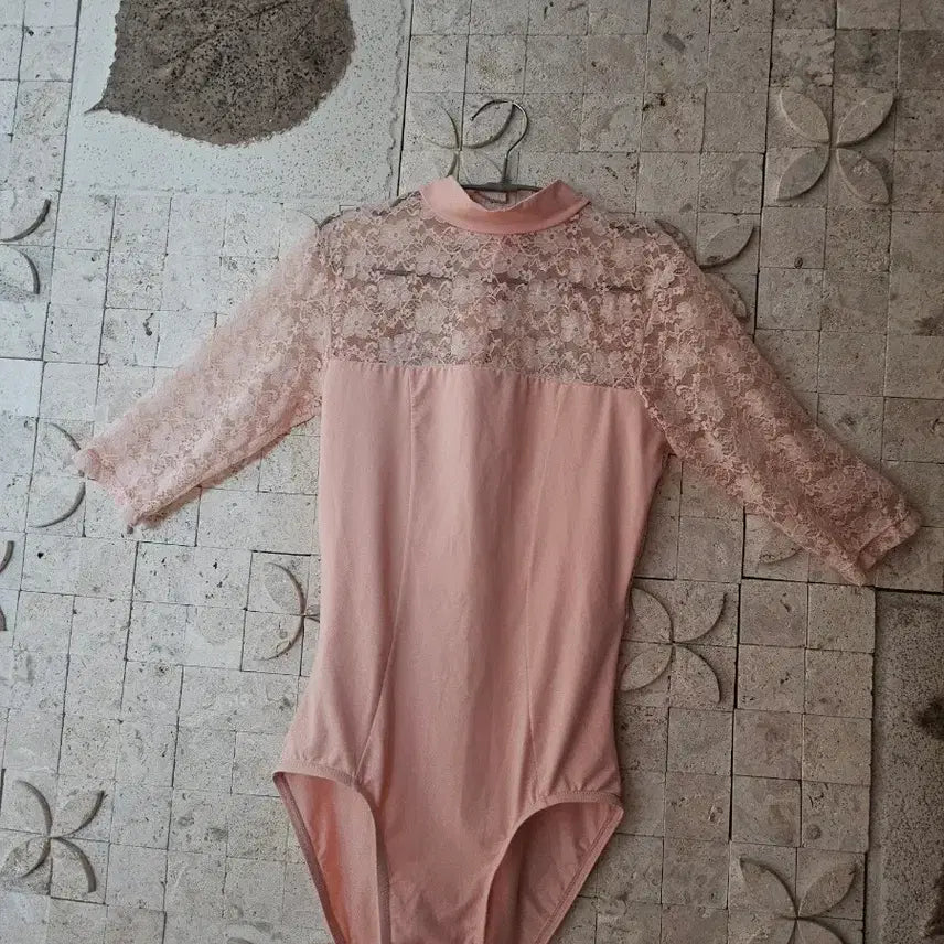 [BUNJANG] Messiah Lace Leotard S Baby Pink / 메시아 레이스 레오타드 S