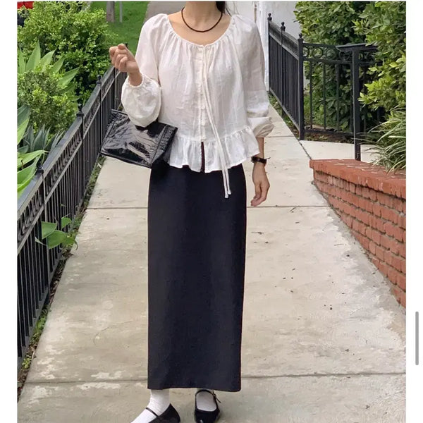 [BUNJANG] Mariround Chacha Long Skirt / 메리어라운드 차차 롱스커트