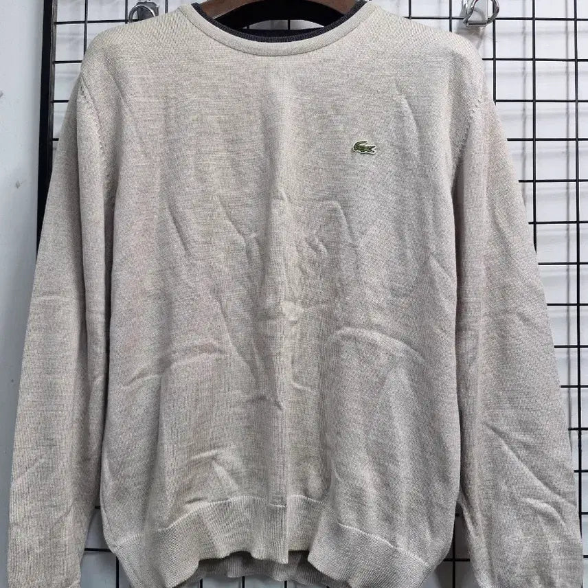 [BUNJANG] Lacoste Crew Neck Knit Sweater Grey 95M / 95M 라코스테 모 니트 그레이
