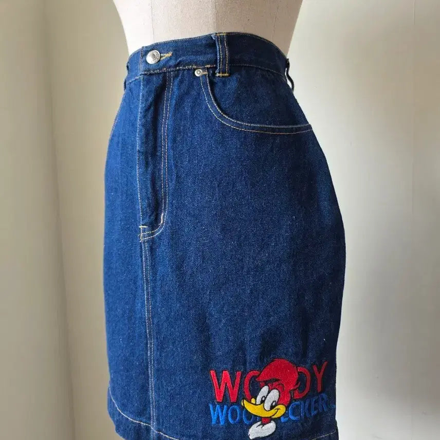 [BUNJANG] Woody Woodpecker Denim Skirt / 세일)우디 우드페커 데님 스커트