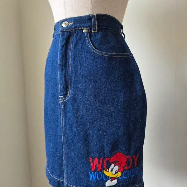 [BUNJANG] Woody Woodpecker Denim Skirt / 세일)우디 우드페커 데님 스커트