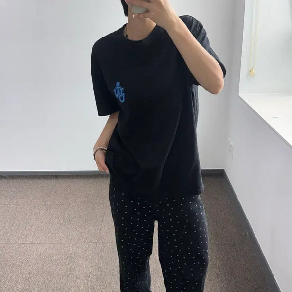 [BUNJANG] JW Anderson Anchor Patch Small Logo Black T-Shirt / JW ANDERSON 앤더슨 앵커 패치 스몰로고 블랙 반팔