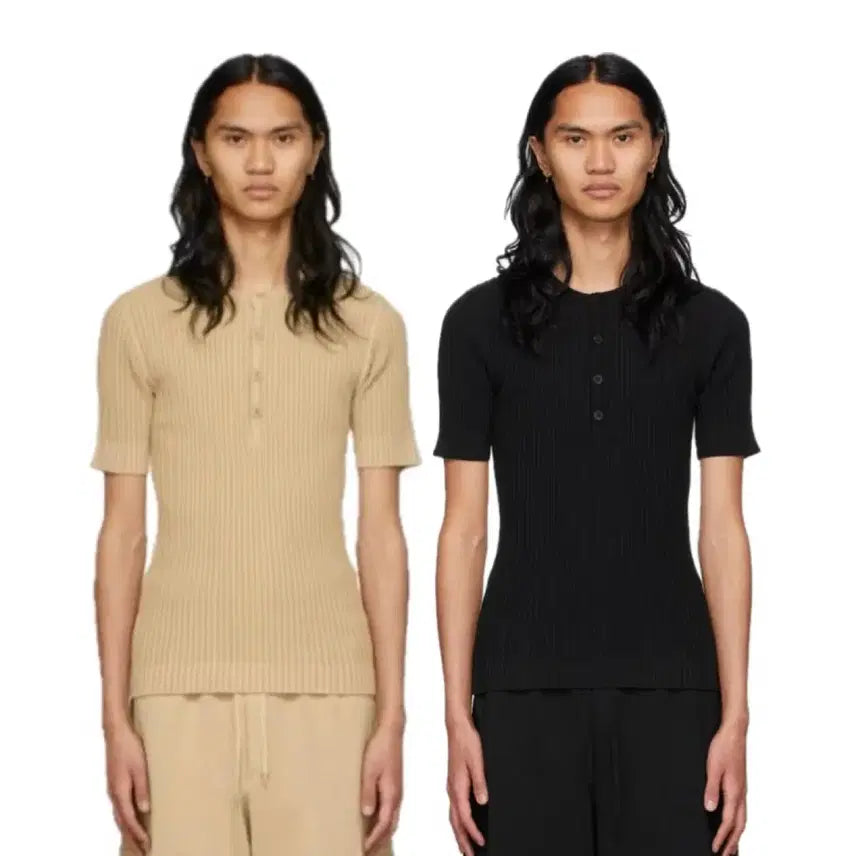 [BUNJANG] Andreädamo Henry Neck Knit T-Shirt / Andreadamo 헨리넥 니트 티셔츠