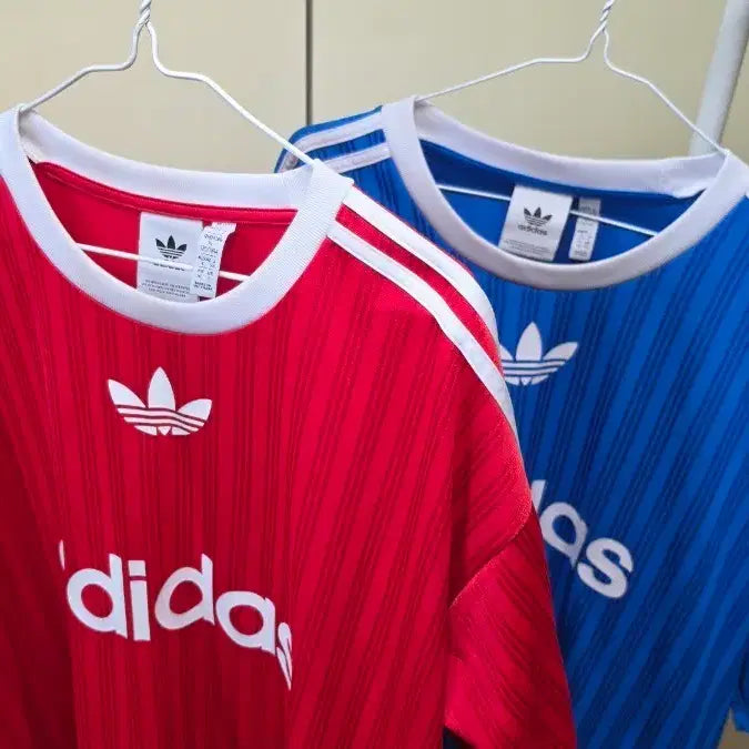[BUNJANG] Adidas Unisex Jersey Oversized T-Shirt Red Blue / (정품) 남녀공용 아디다스 저지 오버핏 티셔츠 / 레드 블루