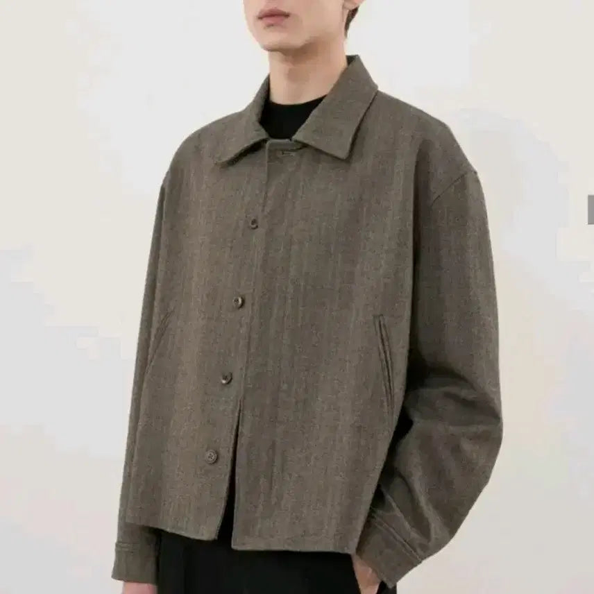 [BUNJANG] Drawfit Minimal Soft Wool Jacket Herringbone Beige XL / 드로우핏 미니멀 소프트 울자켓 헤링본베이지 XL