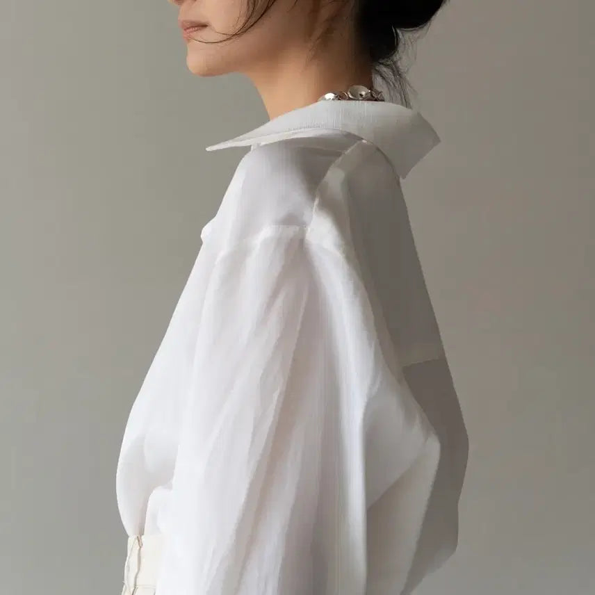 [BUNJANG] More Oles Silky Shirt White / 모어올레스 실키셔츠 화이트