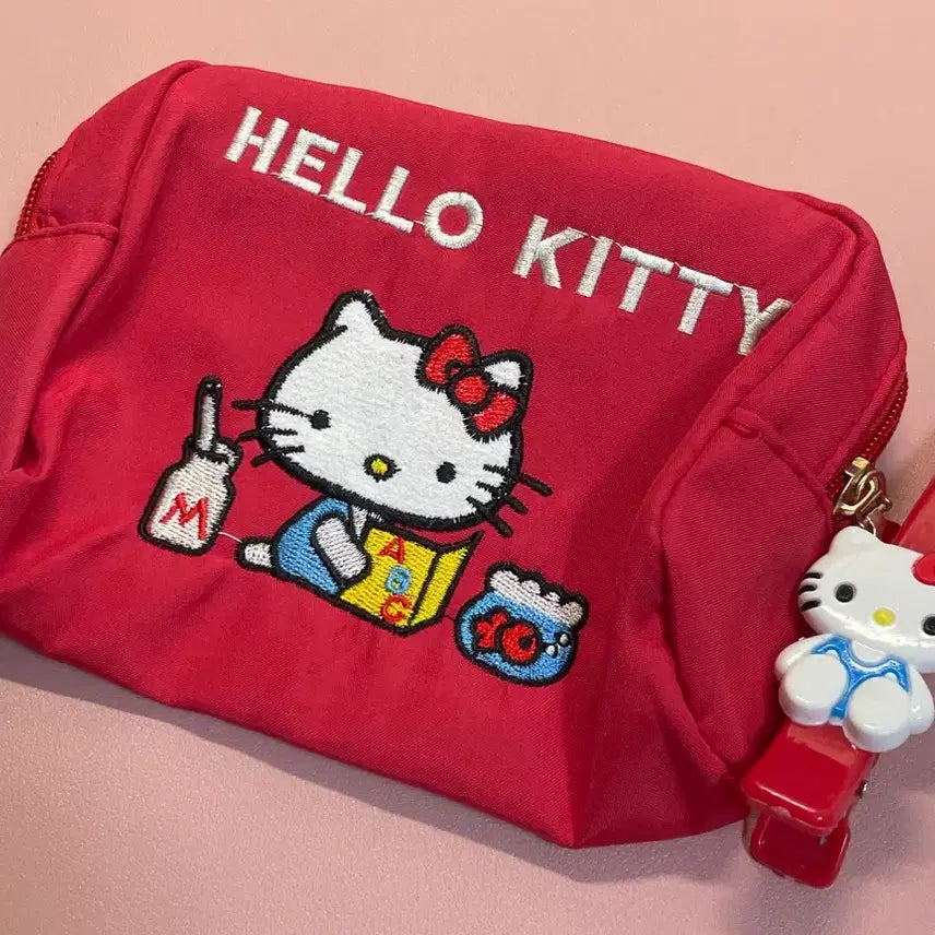 [BUNJANG] Hello Kitty Pouch + Hair Clip Set / (세트) 헬로키티 파우치 + 머리집게 헤어집게