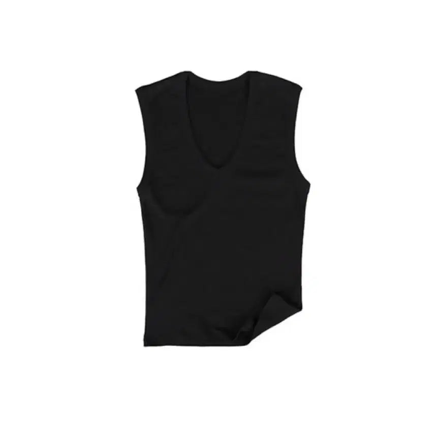 [BUNJANG] Manymoremong 100% Cotton Deep V Neck Ribbed Sleeveless Top Black S / 매니모어몽 코튼100 딥브이 나시탑 블랙 s