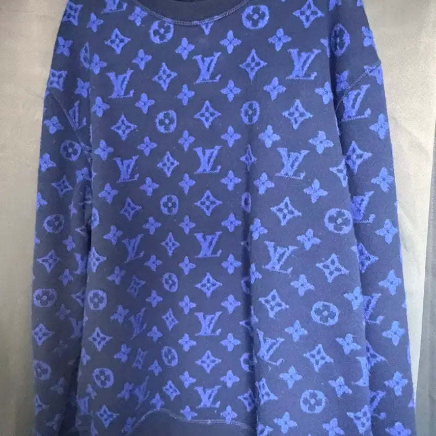 [BUNJANG] Louis Vuitton Monogram Sweatshirt Navy L / 루이비통 모노그램 맨투맨 L 네이비 (급처)