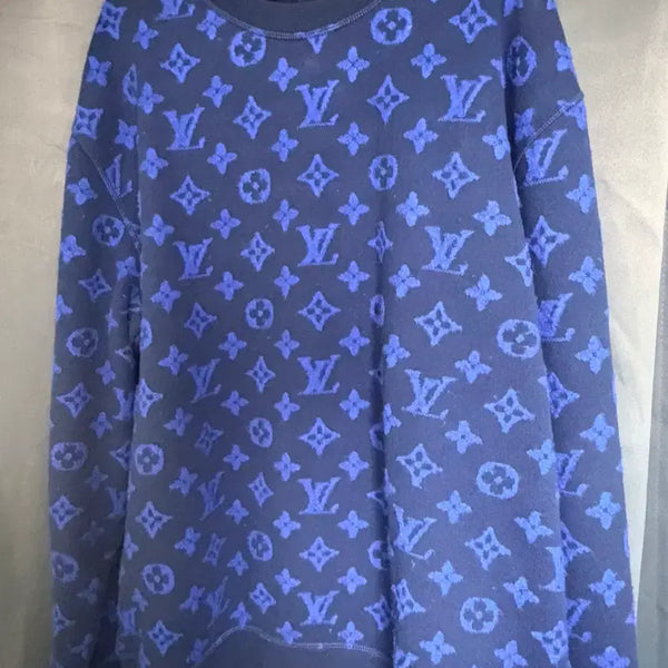 [BUNJANG] Louis Vuitton Monogram Sweatshirt Navy L / 루이비통 모노그램 맨투맨 L 네이비 (급처)