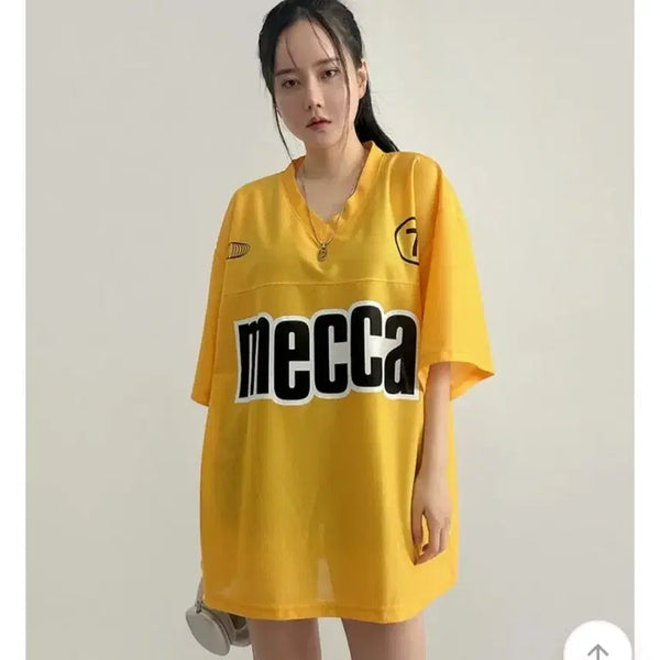 [BUNJANG] Meca Mesh Blockcore Oversized Short Sleeve T-Shirt / 메카 메쉬 블록코어 반팔 티셔츠 / 오버핏 메쉬 반팔 티셔츠