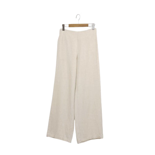 [BUNJANG] Mode Farbe Linen Blend Semi-Wide Pants / 린넨 밴딩 오트밀 와이드팬츠 통바지