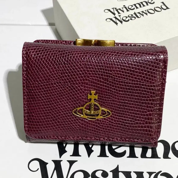 [BUNJANG] Vivienne Westwood Lizard Small Frame Wallet Burgundy / 비비안 웨스트우드 리자드 스몰 프레임 반지갑 버건디